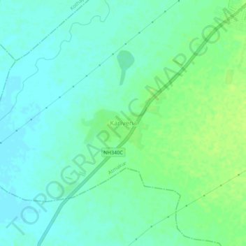 Carte topographique Karivena, altitude, relief