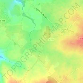 Carte topographique La Pouponnière, altitude, relief