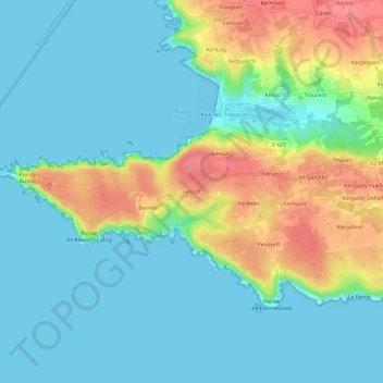Carte topographique Lescoff, altitude, relief