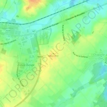 Carte topographique Mont d'Or, altitude, relief