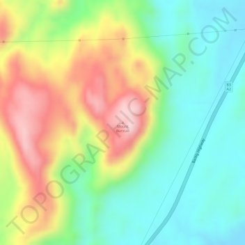 Carte topographique Mount Burstall, altitude, relief