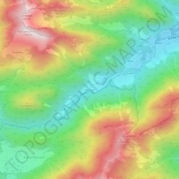 Carte topographique Urschlau, altitude, relief