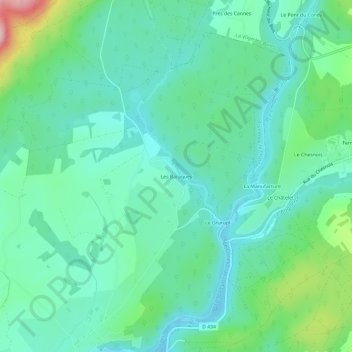Carte topographique Les Baraques, altitude, relief