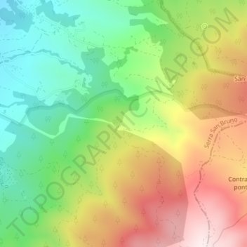 Carte topographique Petra perciata, altitude, relief