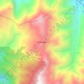 Carte topographique Alaspungo, altitude, relief