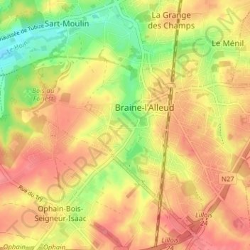 Carte topographique La Neuville, altitude, relief