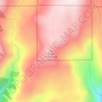 Carte topographique Sugar Pine Point, altitude, relief