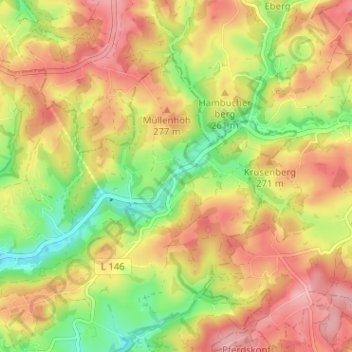 Carte topographique Junkermühle, altitude, relief