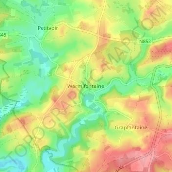 Carte topographique Warmifontaine, altitude, relief