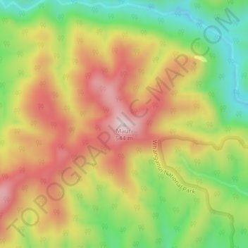 Carte topographique Mauri, altitude, relief
