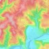 Carte topographique Le Touron, altitude, relief