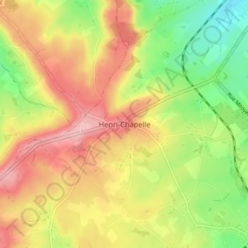 Carte topographique Henri-Chapelle, altitude, relief