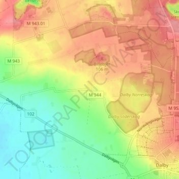 Carte topographique Sjöstorp, altitude, relief