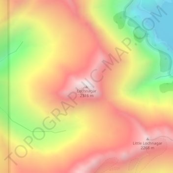 Carte topographique Lochnagar, altitude, relief