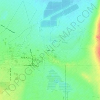 Carte topographique China Lake, altitude, relief