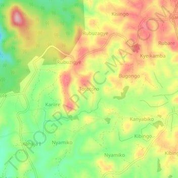 Carte topographique Torotoro, altitude, relief