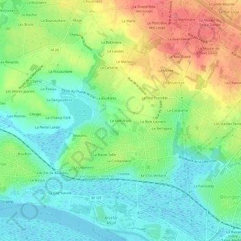 Carte topographique La Noe Allais, altitude, relief