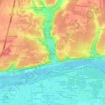 Carte topographique Près d'Eglise, altitude, relief