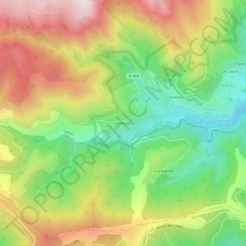 Carte topographique Soleyrols, altitude, relief
