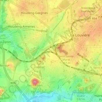 Carte topographique La Paix, altitude, relief