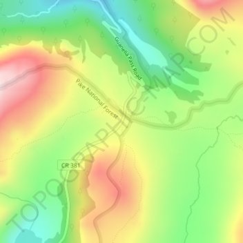 Carte topographique Guanella Pass, altitude, relief