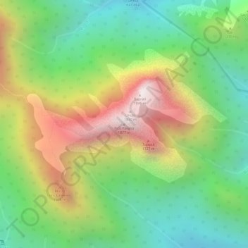 Carte topographique Pico Paraná, altitude, relief