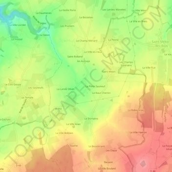 Carte topographique Olivet, altitude, relief