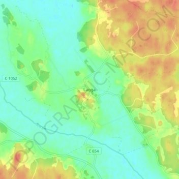 Carte topographique Lagga, altitude, relief