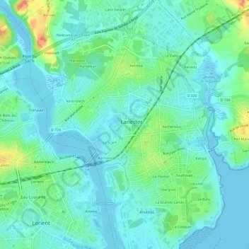 Carte topographique Le Corpont, altitude, relief