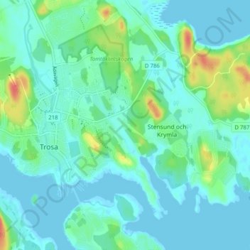 Carte topographique Stockvik, altitude, relief
