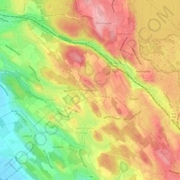 Carte topographique Heusberg, altitude, relief