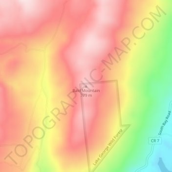 Carte topographique Bald Mountain, altitude, relief