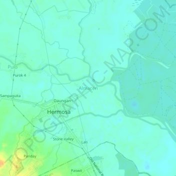 Carte topographique Almacen, altitude, relief