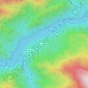 Carte topographique Kebang, altitude, relief