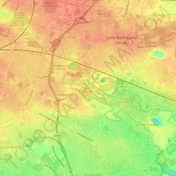 Carte topographique Plein Pont, altitude, relief