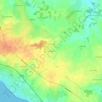 Carte topographique La Vrillerie, altitude, relief