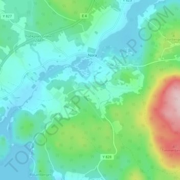 Carte topographique Bredsätter, altitude, relief