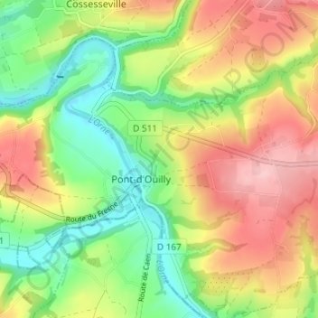 Carte topographique La Valette, altitude, relief