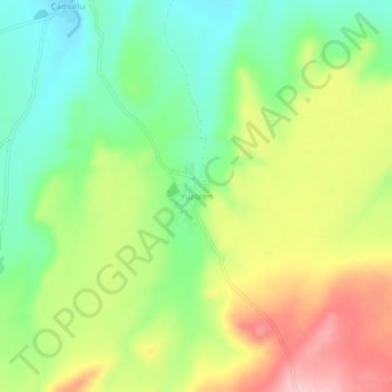 Carte topographique Yüzören, altitude, relief