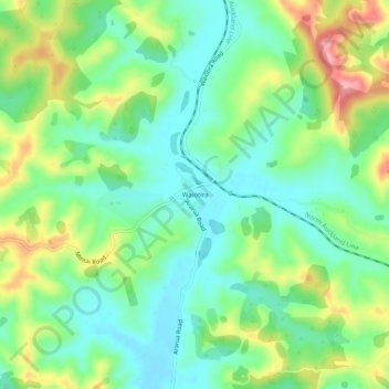 Carte topographique Waiotira, altitude, relief