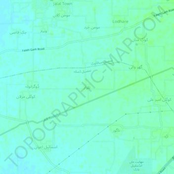 Carte topographique Talwara, altitude, relief