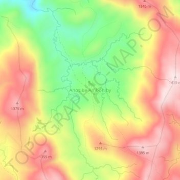 Carte topographique Anosibe Ambohiby, altitude, relief