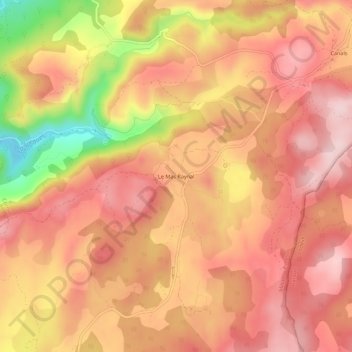 Carte topographique Le Mas Raynal, altitude, relief