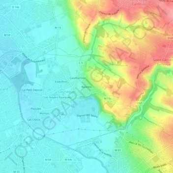 Carte topographique Balados, altitude, relief