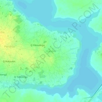 Carte topographique Gandin, altitude, relief