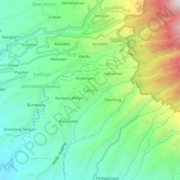 Carte topographique Garon, altitude, relief