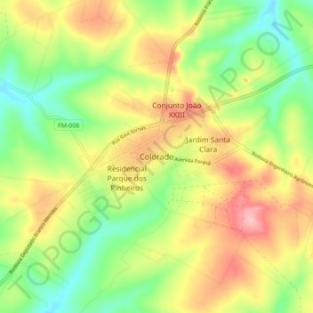 Carte topographique Colorado, altitude, relief