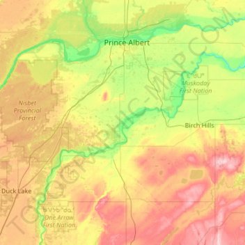 Carte topographique Traill Island, altitude, relief