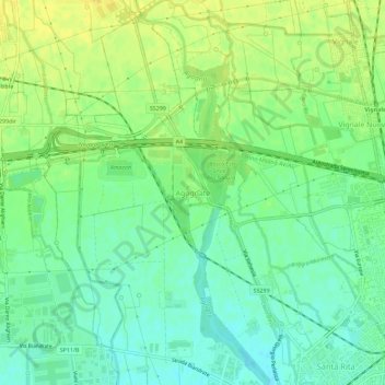 Carte topographique Agognate, altitude, relief