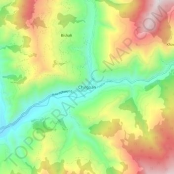 Carte topographique Chirgoan, altitude, relief